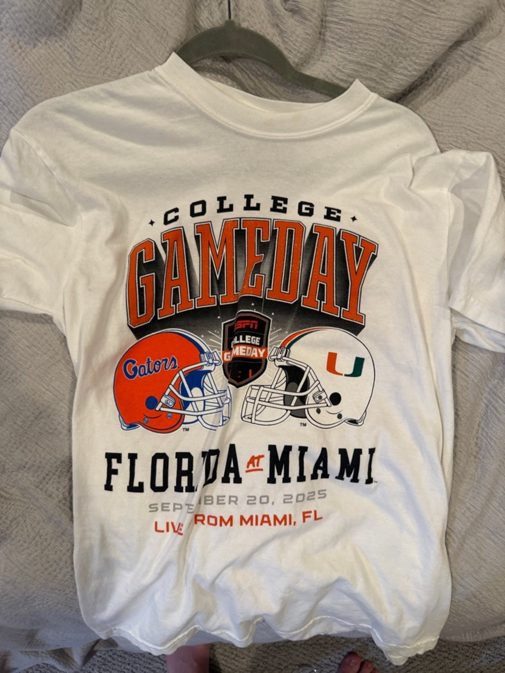 College Gameday Florida at Miami Graphic Tee - White with Orange & Green